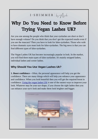 Why Do You Need to Know Before Trying Vegan Lashes UK?