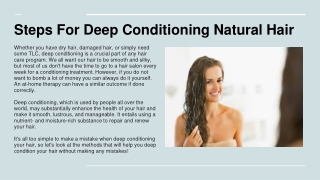 Steps For Deep Conditioning Natural Hair