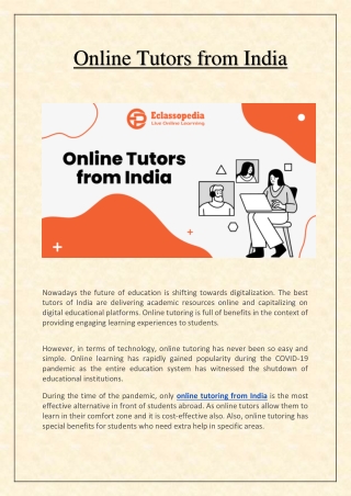 Online Tutors from India