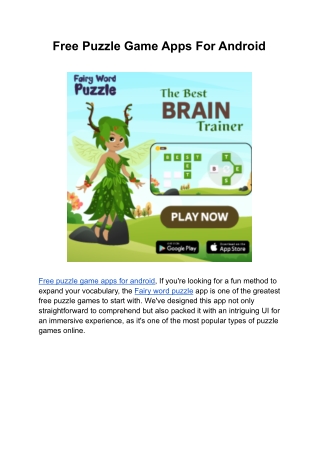 Free Puzzle Game Apps For Android