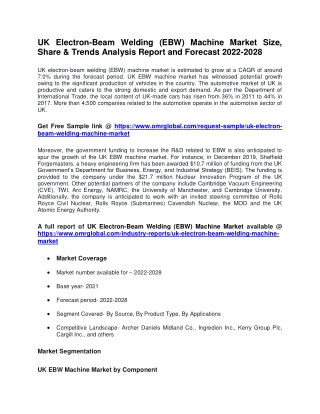 UK Electron-Beam Welding (EBW) Machine Market