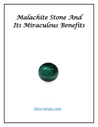 Malachite Stone And Its Miraculous Benefits