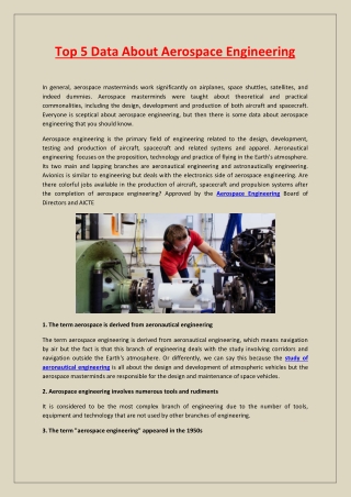 Top 5 Data About Aerospace Engineering