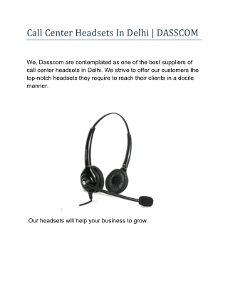 Call Center Headsets