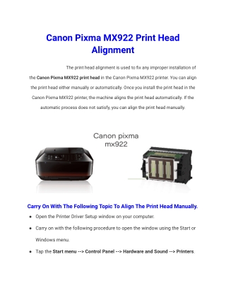 Canon Pixma MX922 Print Head | Replace the Canon MX922 Printhead