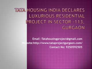 TATA Housing India Declares Luxurious Residential Project i