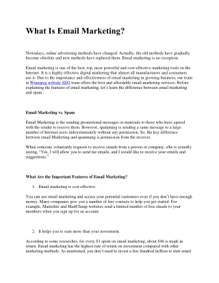 What Is Email Marketing