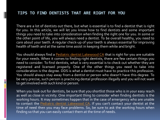 Dentists That Are Right For