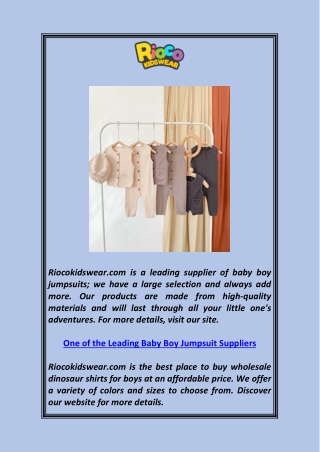 One of the Leading Baby Boy Jumpsuit Suppliers