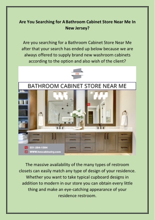 The Best Bathroom Cabinet Store Near Me in New Jersey