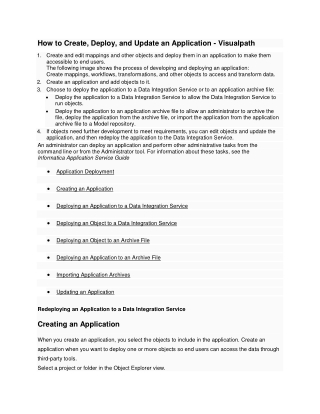 How to Create, Deploy, and Update an Application - Visualpath