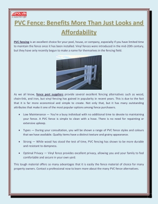 PVC Fence Benefits More Than Just Looks and Affordability