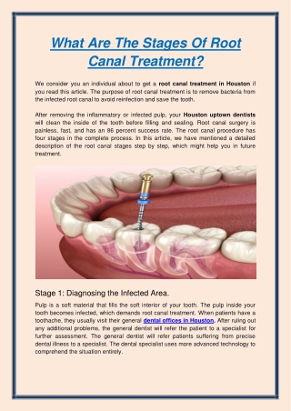 What Are The Stages Of Root Canal Treatment