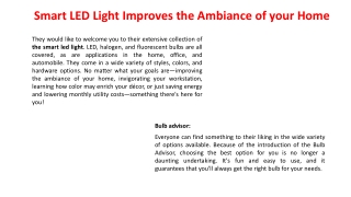 Smart led light improves the ambiance of your home