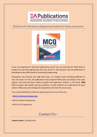 MCQ Book For Mechanical Engineering Students for Exam preparation