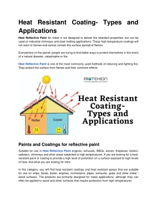 Heat Resistant Coating- Types and Applications.