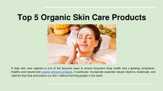 Top 5 Organic Skin Care Products