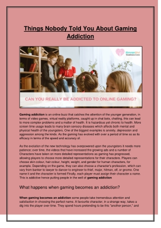 Things Nobody Told You About Gaming Addiction