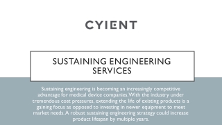 Best Sustaining Engineering Services Provider | Cyient