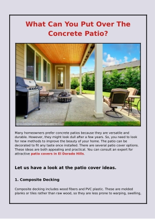 What Can You Put Over The Concrete Patio?