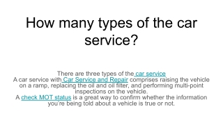 How many types of the car service_