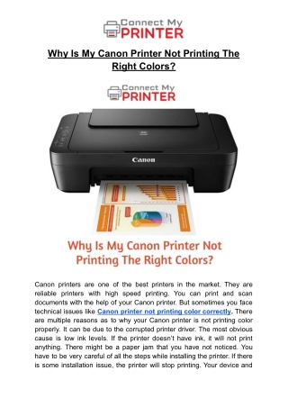 Why Is My Canon Printer Not Printing The Right Colors