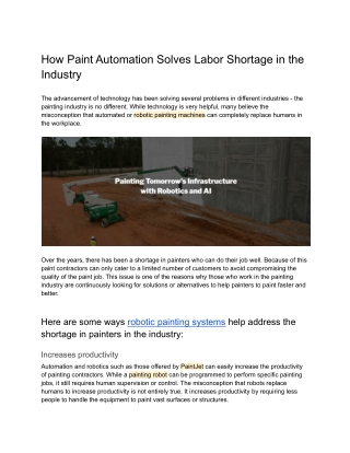 How Paint Automation Solves Labor Shortage in the Industry