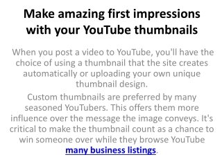 Make amazing first impressions with your YouTube thumbnails