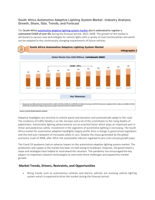 South Africa Automotive Adaptive Lighting System Market