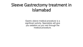 Sleeve Gastrectomy treatment in Islamabad