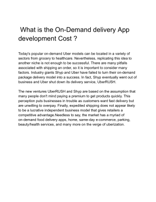 On-demand deliver app - Google Docs