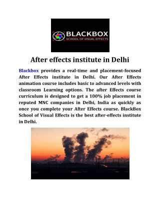 after effects institute in delhi