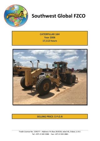 Caterpillar 16H - Used Motor Graders for Sale - Southwest Global