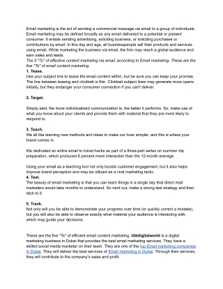 The 5 _Ts_ of good email content marketing