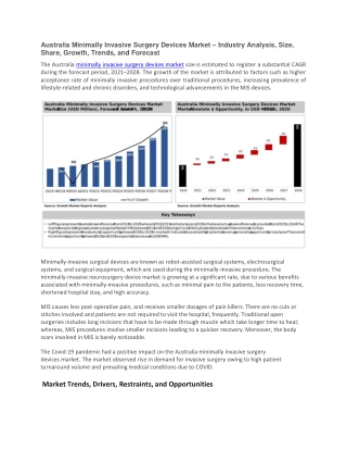 Australia Minimally Invasive Surgery Devices Market