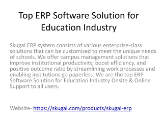 Top ERP Software Solution for Education Industry