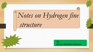 Notes on Hydrogen fine structures