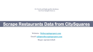 Scrape Restaurants Data from CitySquares