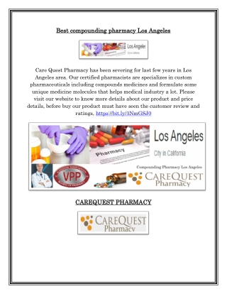 Best compounding pharmacy Los Angeles