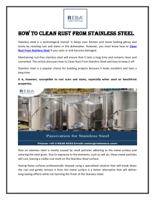 How to Clean Rust from Stainless Steel