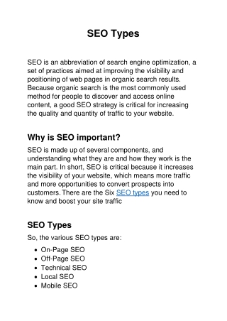 SEO Types