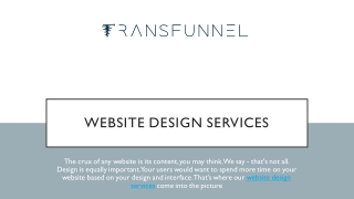 Website Design Services Provider In Bangalore | Transfunnel