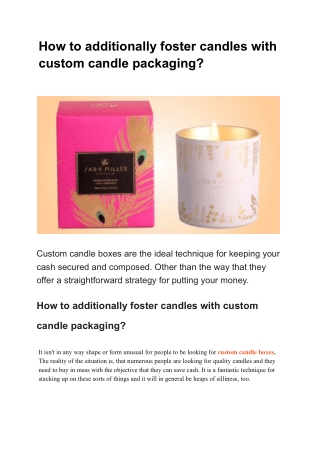How to additionally foster candles with custom candle packaging_