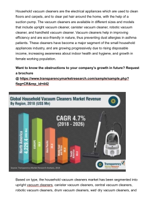 Household Vacuum Cleaners Market Trend, Future Opportunities Forecast To 2031