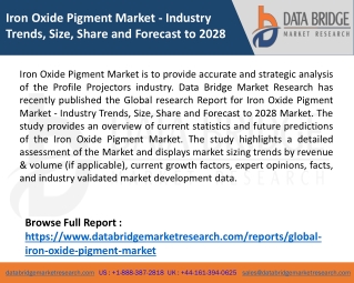 Iron Oxide Pigment Market  - Industry Trends, Size, Share and Forecast to 2028