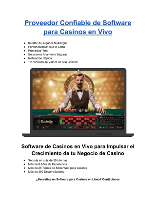 Proveedor Confiable de Software para Casinos en Vivo