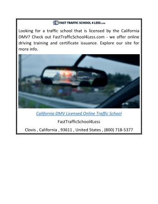 California Dmv Licensed Online Traffic School  Fasttrafficschool4less