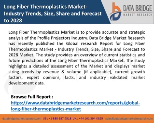 Long Fiber Thermoplastics Market- Industry Trends, Size, Share and Forecast to 2028