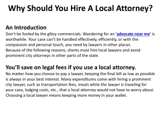 Why Should You Hire A Local Attorney