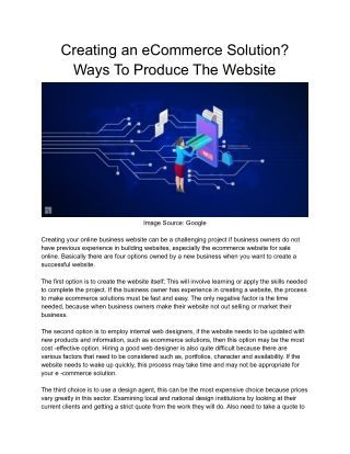 Creating an eCommerce Solution_ Ways To Produce The Website